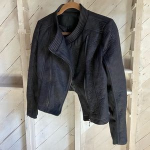 Vintage Motorcycle jacket faux puffy leather